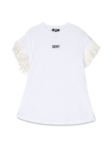 Dkny logo dress frayed sleeves - dkny - Modalova