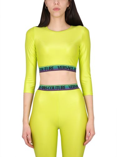 Short top with logo - versace jeans couture - Modalova