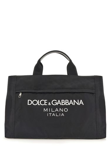 Nylon duffle bag with logo - dolce & gabbana - Modalova