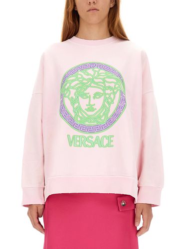 Versace sweatshirt with medusa logo - versace - Modalova