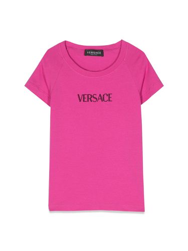 Versace rhinestone logo t-shirt - versace - Modalova