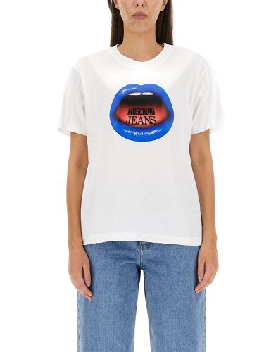 Moschino jeans mouth print t-shirt - moschino jeans - Modalova