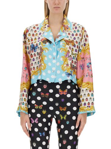 Short shirt with butterfly print - versace - Modalova