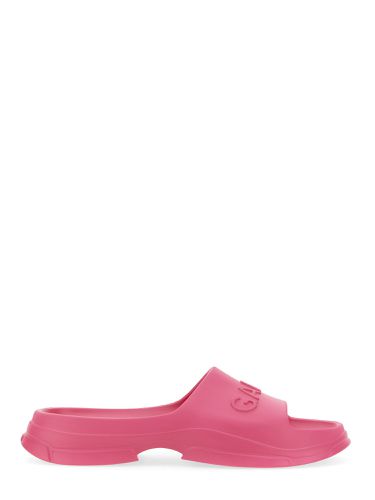 Ganni slide sandal with logo - ganni - Modalova