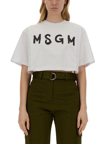 Msgm cropped t-shirt - msgm - Modalova