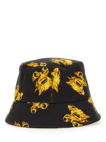 Bucket hat with "all burning monogram" print - palm angels - Modalova