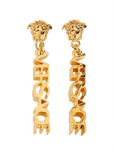 Versace logoed drop earrings - versace - Modalova