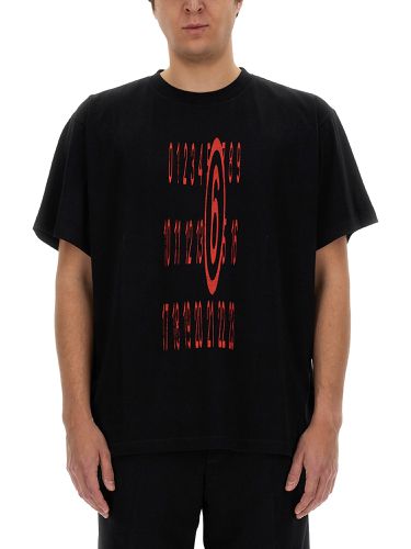 Basic t-shirt with print - mm6 maison margiela - Modalova