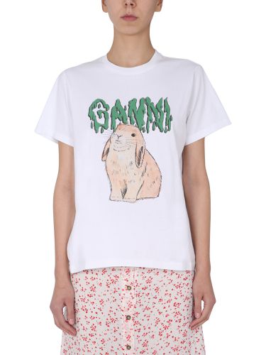 Ganni cotton t-shirt - ganni - Modalova