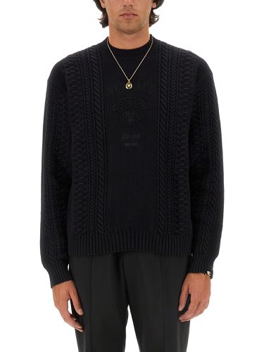 Medusa milano cable knit sweater - versace - Modalova