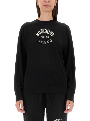 Moschino jeans jersey with logo - moschino jeans - Modalova