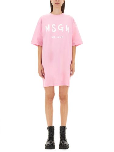 Msgm brushed logo dress - msgm - Modalova