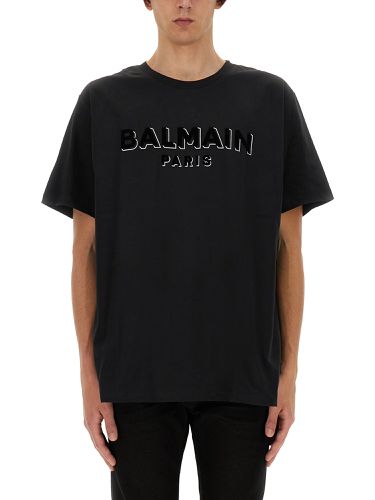 Balmain flocked logo t-shirt - balmain - Modalova