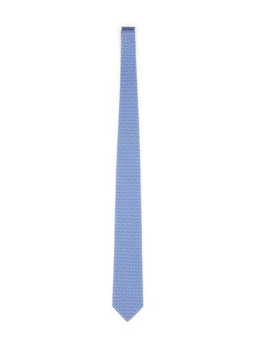 Ferragamo tie with gancini print - ferragamo - Modalova