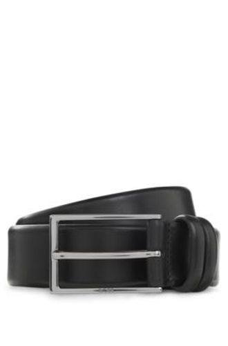 Ceinture en cuir au tannage végétal avec détail en métal couleur acier - Boss - Modalova