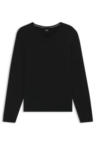 Pull à col V en laine mérinos extra fine - Boss - Modalova