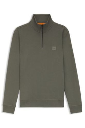 Sweat en molleton de coton avec col camionneur - Boss - Modalova