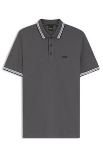 Polo en piqué de coton avec détails de logo - Boss - Modalova