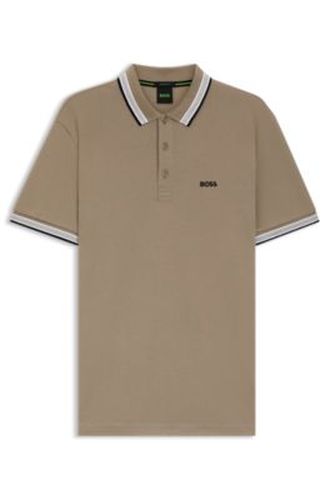 Polo en piqué de coton avec détails de logo - Boss - Modalova