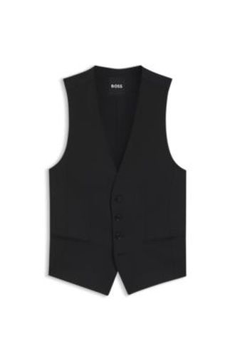 ONE Gilet Slim en sergé de laine vierge stretch - Boss - Modalova