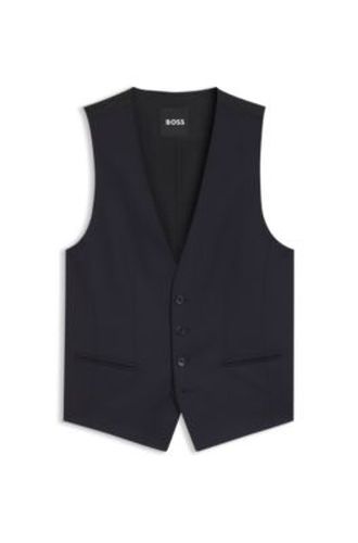 ONE Gilet Slim en sergé de laine vierge stretch - Boss - Modalova