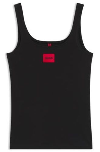 Débardeur en coton stretch avec logo rouge - HUGO - Modalova