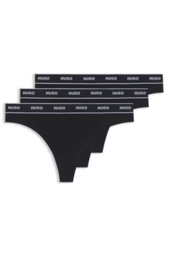 Slip en coton stretch avec taille logotée - HUGO - Modalova