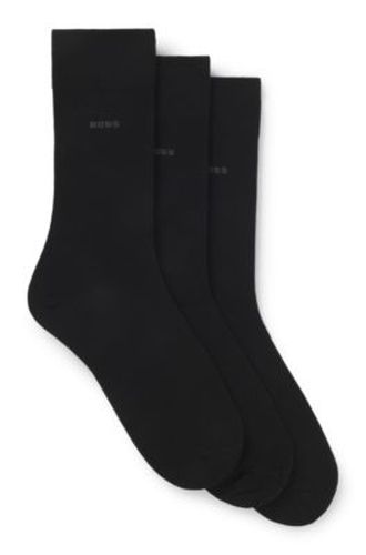 Lot de trois paires de chaussettes mi-mollet en maille stretch - Boss - Modalova