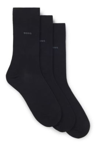 Lot de trois paires de chaussettes mi-mollet en maille stretch - Boss - Modalova
