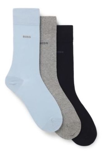 Lot de trois paires de chaussettes mi-mollet en maille stretch - Boss - Modalova