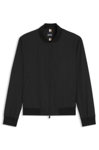 Veste zippée en sergé de laine vierge - Boss - Modalova