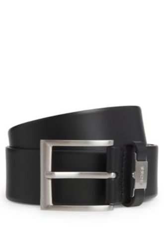 Ceinture en cuir italien avec passant logoté et détail métallique brossé - Boss - Modalova