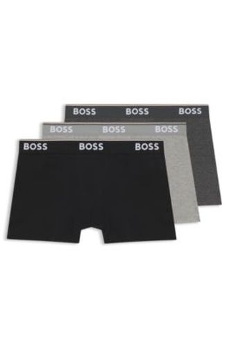 Boxer court en coton stretch à logos répétés - Boss - Modalova