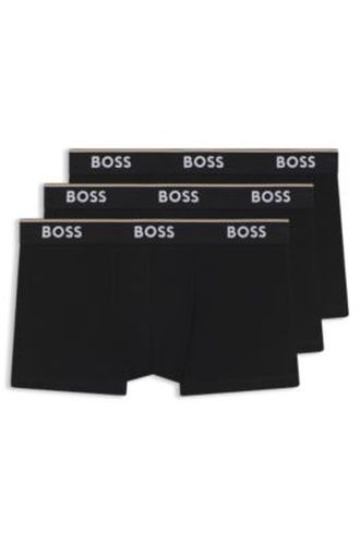 Boxer court en coton stretch à logos répétés - Boss - Modalova