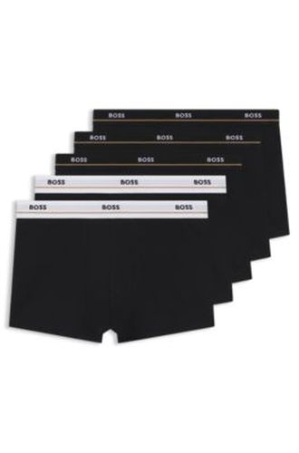 Lot de cinq boxers courts en coton stretch avec taille logotée - Boss - Modalova