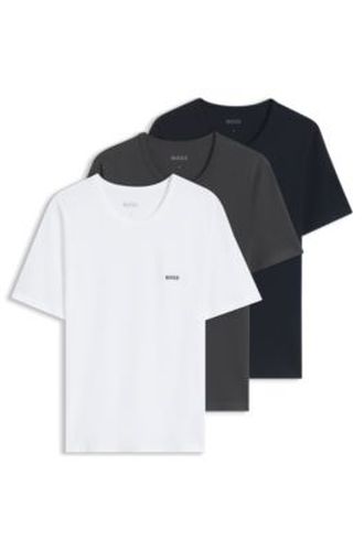 Lot de trois t-shirts en coton à logo brodé - Boss - Modalova