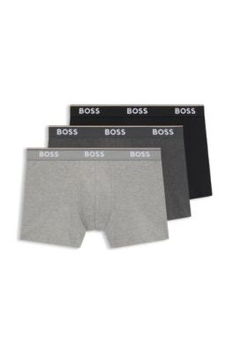 Lot de trois boxers longs en coton stretch - Boss - Modalova