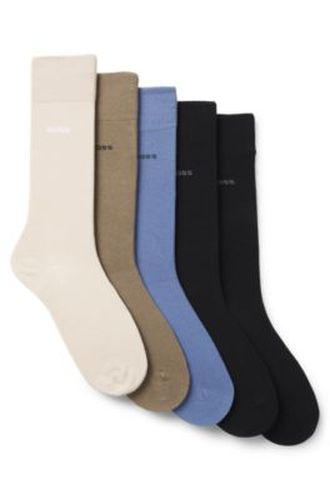 Lot de cinq paires de chaussettes mi-mollet en coton mélangé - Boss - Modalova