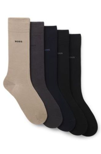 Lot de cinq paires de chaussettes mi-mollet en coton mélangé - Boss - Modalova