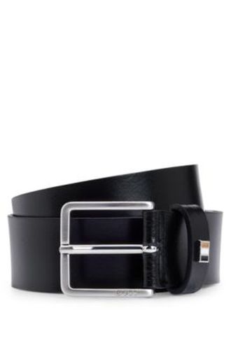 Ceinture en cuir fabriquée en Italie avec finition à rayures emblématiques - Boss - Modalova