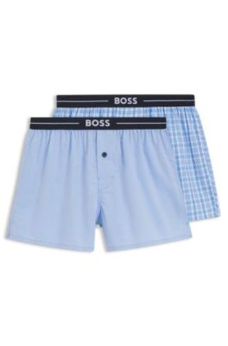 Lot de deux shorts de pyjama en coton à taille logo - Boss - Modalova