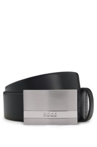 Ceinture en cuir fabriquée en Italie avec boucle plate gravée - Boss - Modalova