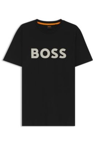T-shirt en jersey de coton avec grand logo imprimé - Boss - Modalova