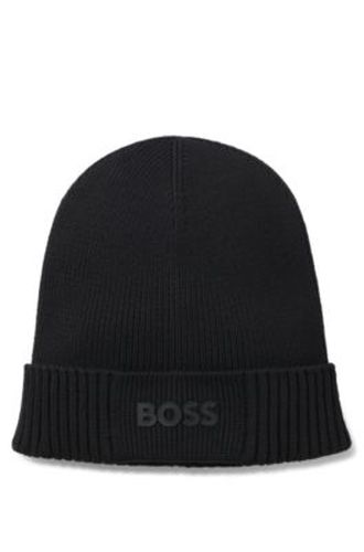 Bonnet en coton mélangé avec logo imprimé en gomme - Boss - Modalova
