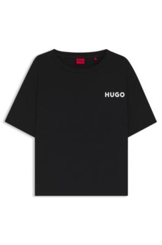 T-shirt de pyjama Relaxed en jersey stretch à logo contrastant - HUGO - Modalova