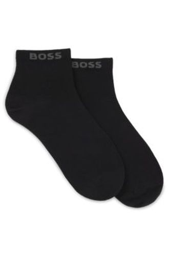 Lot de deux paires de chaussettes courtes avec bords-côtes logotés - Boss - Modalova