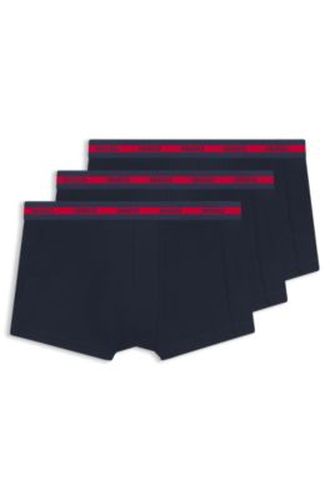 Lot de trois boxers courts en coton stretch avec taille logo - HUGO - Modalova