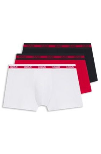 Lot de trois boxers courts en coton stretch avec taille logo - HUGO - Modalova