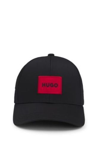 Casquette en twill de coton avec étiquette logo rouge - HUGO - Modalova