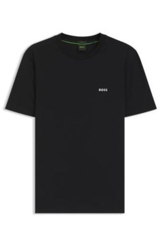 T-shirt en coton stretch avec détail logoté - Boss - Modalova